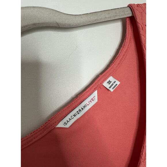 Isaac Mizrahi Live Womens Peach Floral Sleeveless Lace Maxi Dress Plus Size 3x - Picture 4 of 7